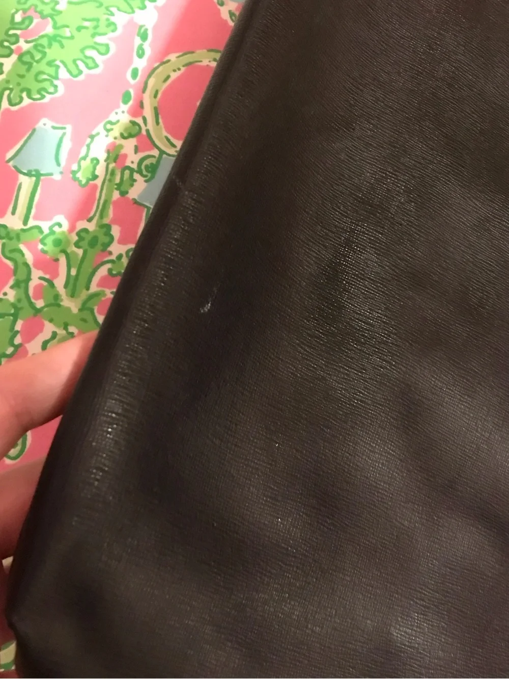Furla black saffiano leather satchel handbag